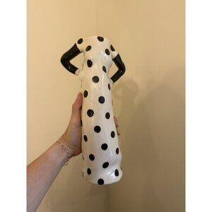 Terri Cody signed lady in a polka dot dress vase